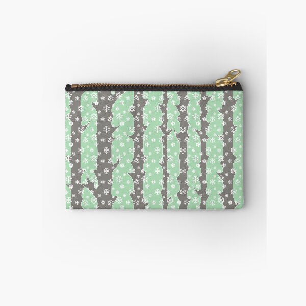 Item preview, Winter, snowy forest in Scandinavian style/pastel  turquoise background and gray trees designed and sold by My-fake-places.