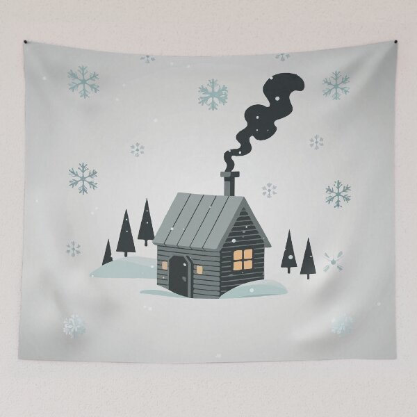 Item preview, Winter Cottage - Cabin Amid the Snow designed and sold by e-milka.