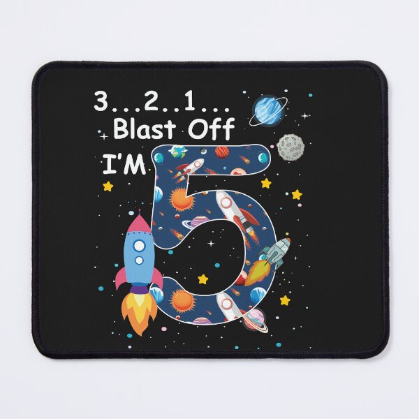 Item preview,  3...2...1... Blast Off! I'm 5 | Space-Themed Birthday Design designed and sold by Tujzui.