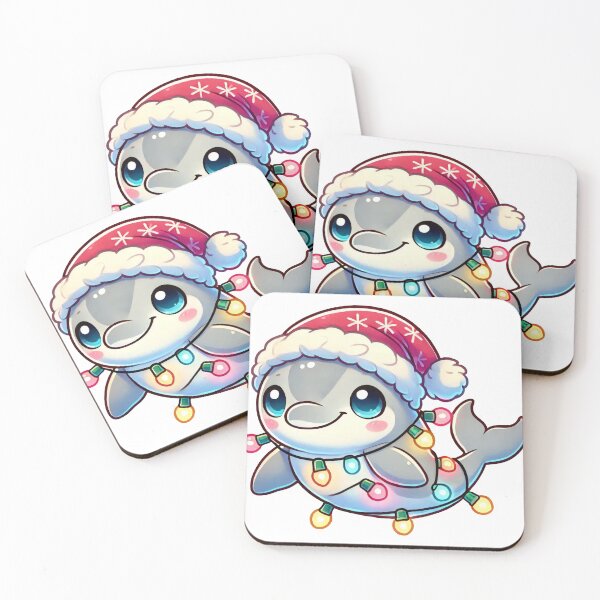 Item preview, Jolly Dolphin in Santa Hat with Christmas Lights designed and sold by lubushop1.