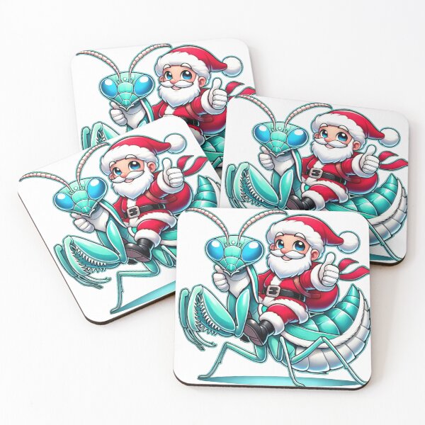 Item preview, Santa Riding a Praying Mantis in Festive Holiday Style designed and sold by AIARTIST1.