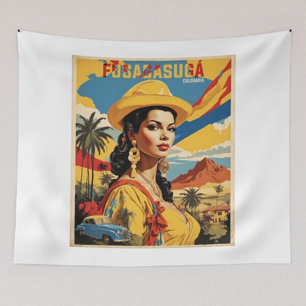 Item preview, Fusagasuga Colombia Retro Vintage Poster Tourism  designed and sold by TravelersGems.