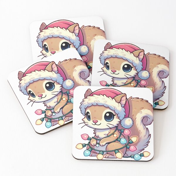 Item preview, Merry Squirrel in Santa Hat with Festive Lights designed and sold by lubushop1.