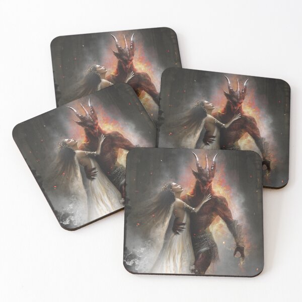 Item preview, Dancing with the Devil fantasy illustration designed and sold by Fantasy-art-z.