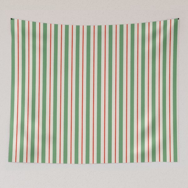 Item preview, Holiday festive stripes - Pastel green, red and white designed and sold by Illustrated by Nat.