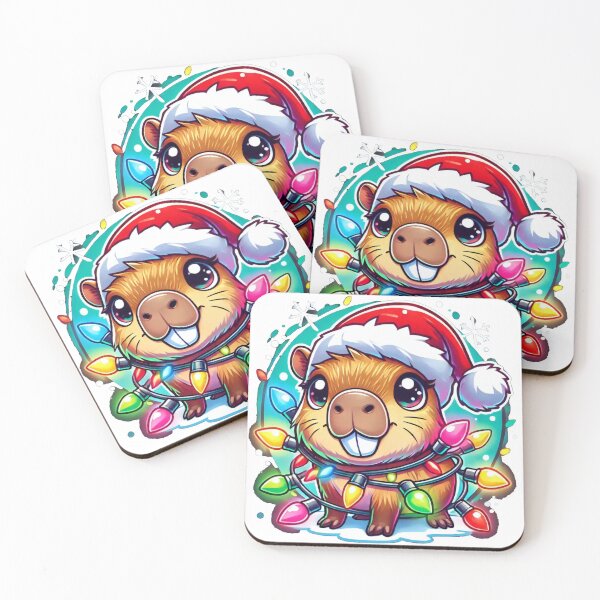 Item preview, Festive Capybara with Christmas Lights designed and sold by AIARTIST1.