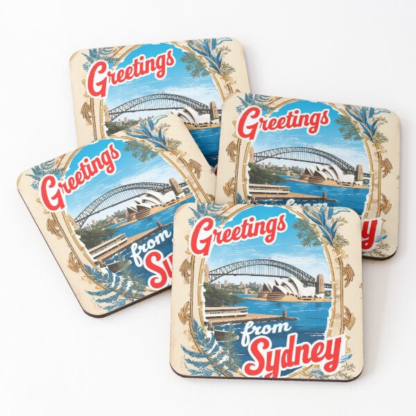 Item preview, Greetings from Sydney Australia Vintage Travel Retro Postcard Design designed and sold by TravelPostcardGems.