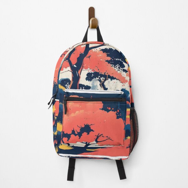 Item preview, Bold Cherry Blossom Garden In Retro-Pop Neon Noir Style designed and sold by estampavibe.