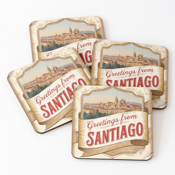 Item preview, Greetings from Santiago Vintage Travel Retro Postcard Design designed and sold by TravelPostcardGems.
