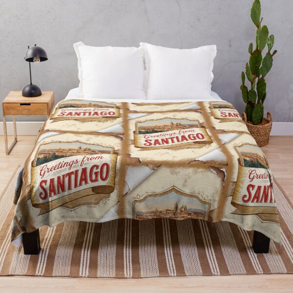 Item preview, Greetings from Santiago Vintage Travel Retro Postcard Design designed and sold by TravelPostcardGems.
