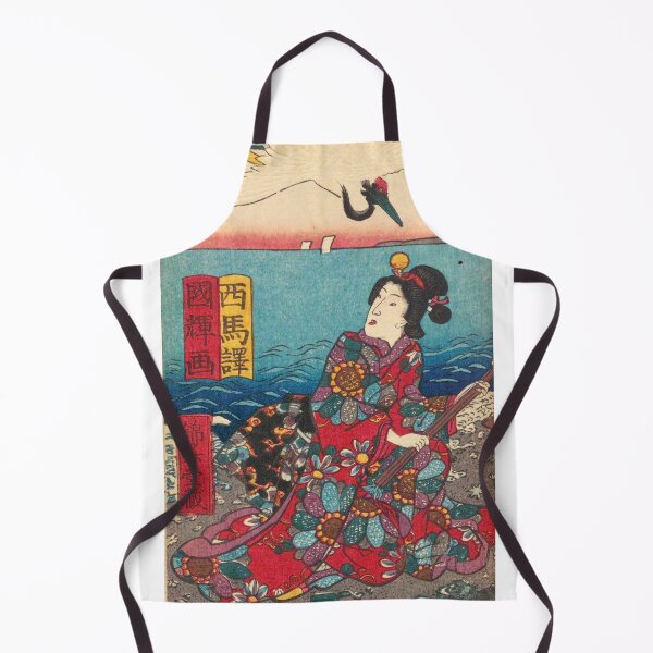 Item preview, Crane in Flight and a Woman's Elegance: Edo-Period Artwork (1851-1855) designed and sold by Kina-design.