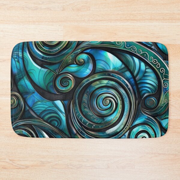 Artikelvorschau, Neuseeland Māori Paua Muster Koru Design 106 entworfen und verkauft von GrinGalore.