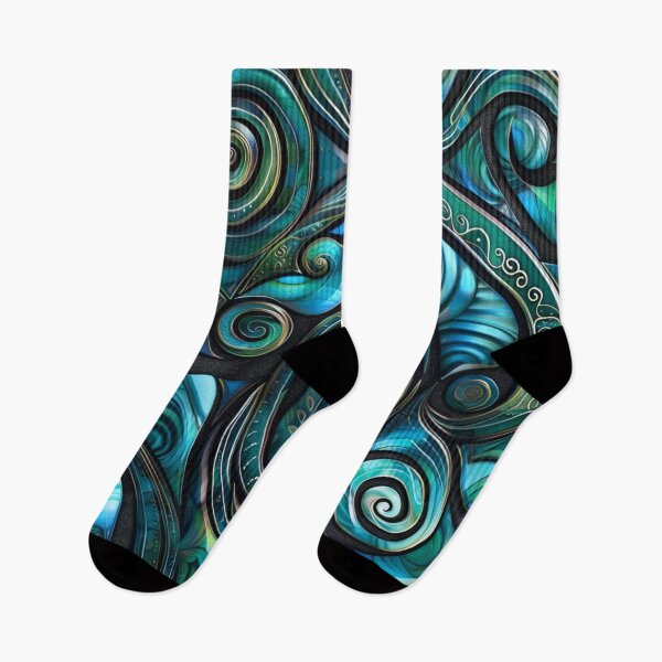 Artikelvorschau, Neuseeland Māori Paua Muster Koru Design 106 entworfen und verkauft von GrinGalore.