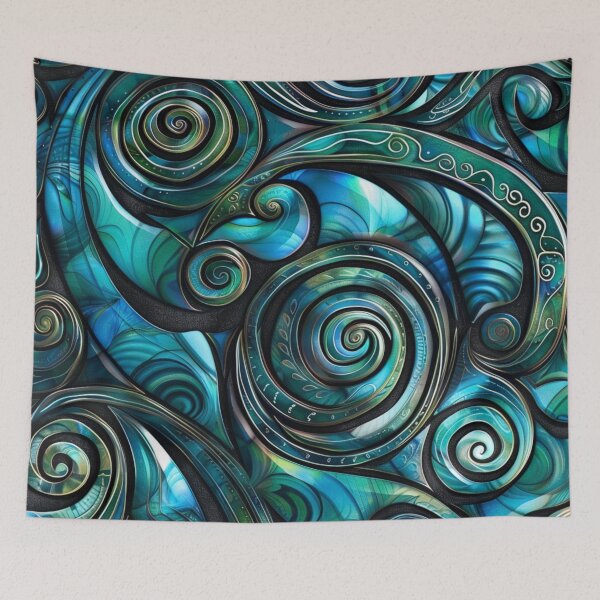 Item preview, New Zealand Māori Paua Pattern Koru Design 106 designed and sold by GrinGalore.