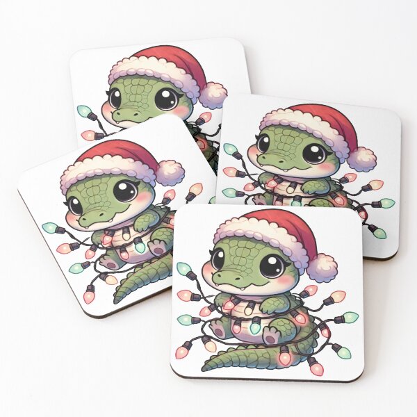 Item preview, Cute Christmas Crocodile Wrapped in Festive Lights designed and sold by lubushop1.