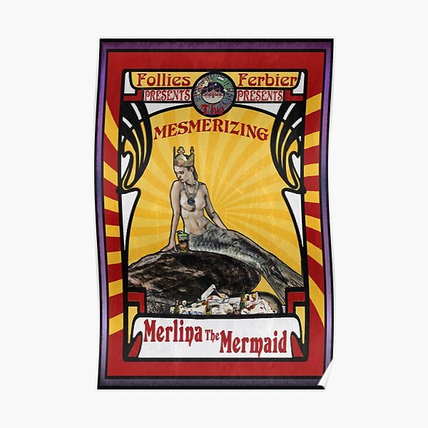 Merlina The Mermaid (vintage poster) Poster