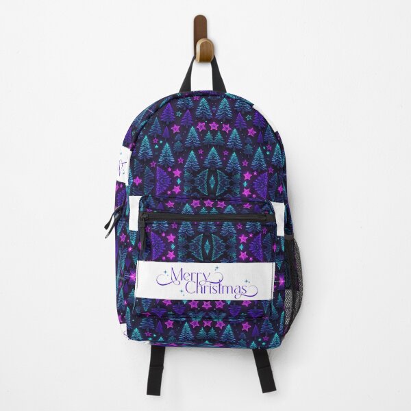 Item preview, Merry Christmas! Blue Christmas. Christmas tree pattern in blue, pink and purple designed and sold by FreeSoulLab.