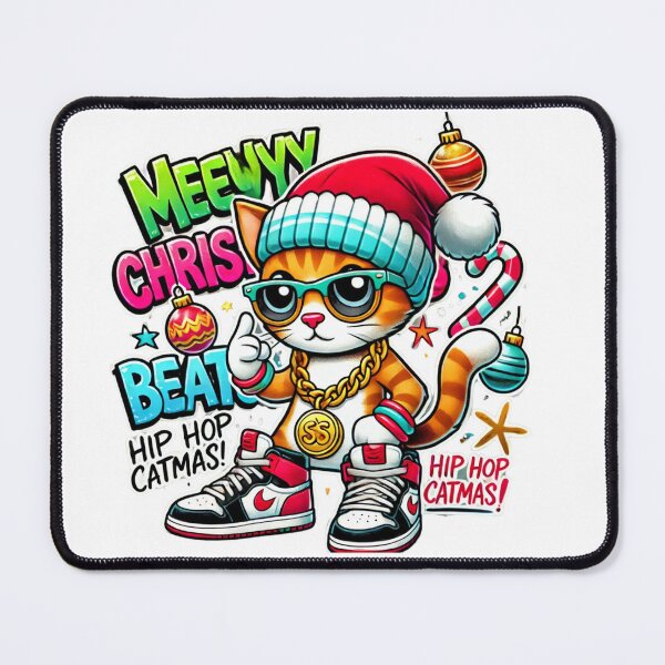 Item preview, Meowy Christmas- Hip Hop - Cat Art-T-Shirt Cat Art designed and sold by PixelMuse2024.