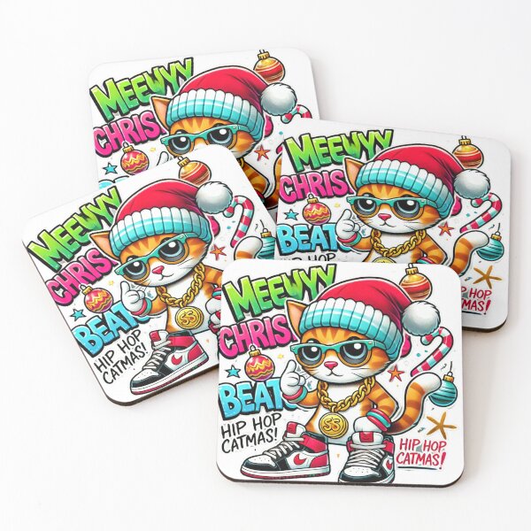 Item preview, Meowy Christmas- Hip Hop - Cat Art-T-Shirt Cat Art designed and sold by PixelMuse2024.