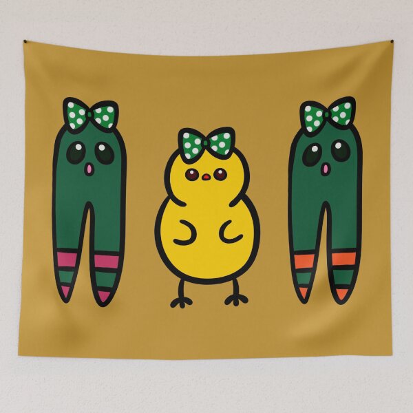 Item preview, Space chick with green ribbon standing with alien designed and sold by Demeka-chan.