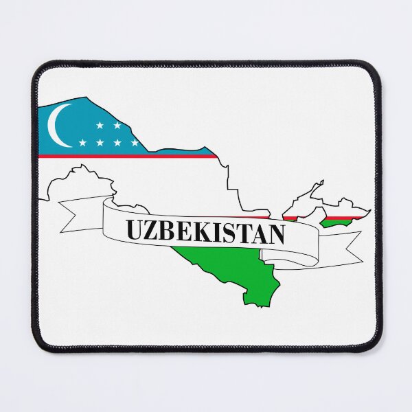 Item preview, Uzbekistan flag map designed and sold by visual adventures.