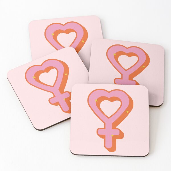 Item preview, Retro Pink and Orange Heart Shaped Venus Symbol designed and sold by XXRebellion.