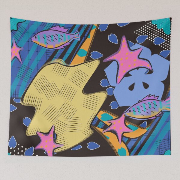 Item preview, 80s/90s Ken Done inspired ocean pattern designed and sold by aimskiis.
