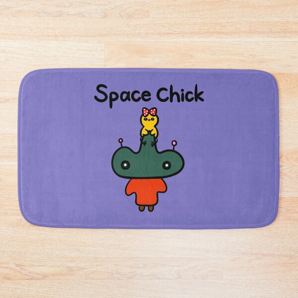 Item preview, Space chick with red ribbon clinging to alien's head designed and sold by Demeka-chan.