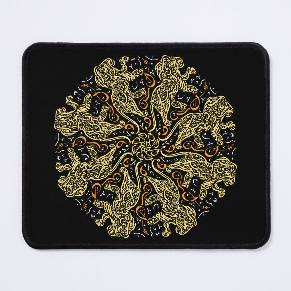 Item preview, Zoomorphic Arabic Calligraphy - Golden Lions Mandala designed and sold by LaZisaArtStudio.