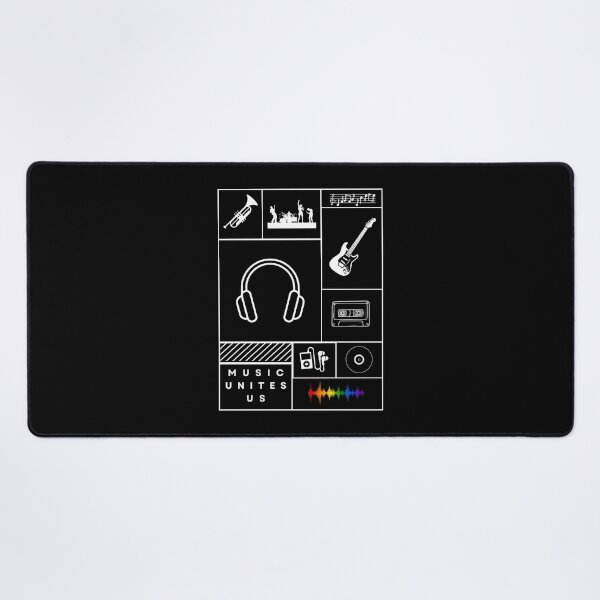 Item preview, Music Unites Us Slogan, Music Graphics with rainbow soundbar, Pride, sound wave, retro 90's, 80's, sound vibration, designed and sold by PrideBeProud.