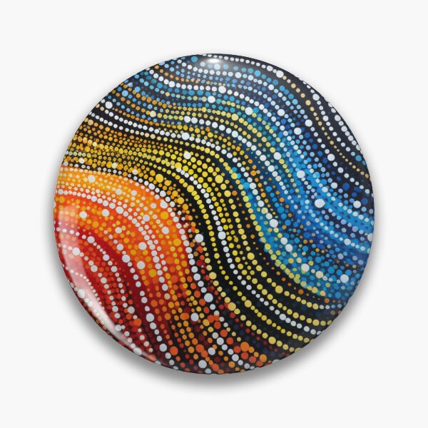 Item preview, Aboriginal Inspired Dot Art - With The Breeze Waves  designed and sold by GrinGalore.