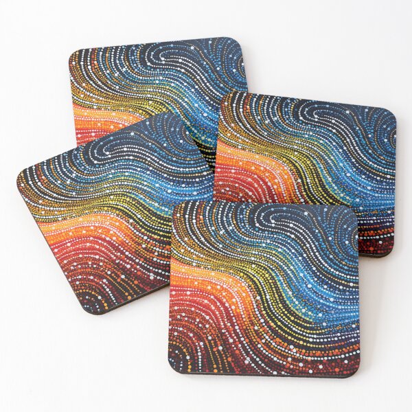 Item preview, Aboriginal Inspired Dot Art - With The Breeze Waves  designed and sold by GrinGalore.