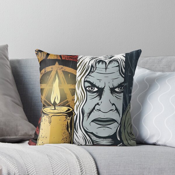 Item preview, The image depicts a dark, mystical atmosphere with a large burning candle in the foreground and an ominous, shadowy figure in the background. designed and sold by PholPol1959.