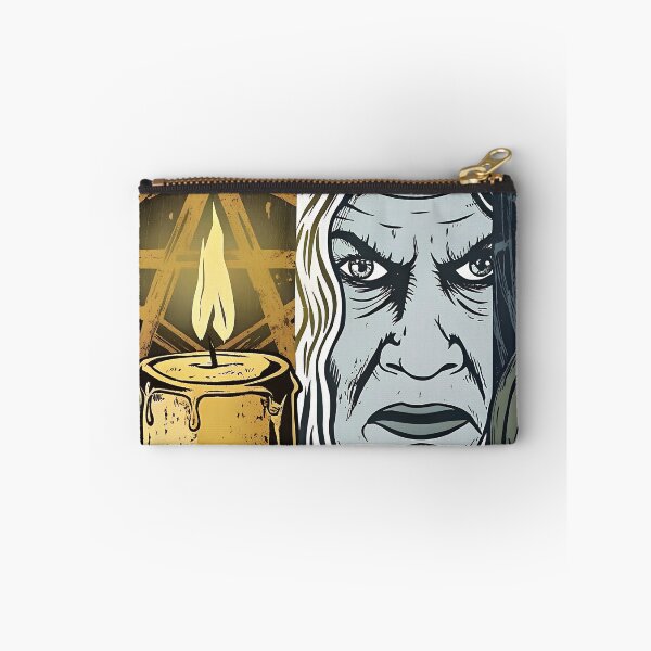 Item preview, The image depicts a dark, mystical atmosphere with a large burning candle in the foreground and an ominous, shadowy figure in the background. designed and sold by PholPol1959.