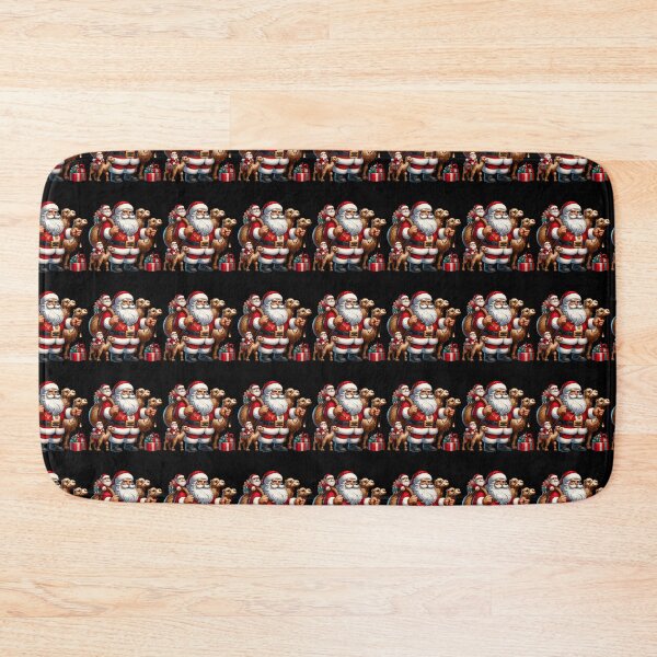 Item preview, American Santa Claus Holding Leopard Present Xmas designed and sold by Artistoos.