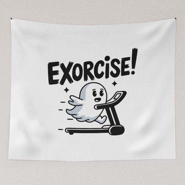 Item preview, Exorcise! Funny Ghost Gym Cardio Pun designed and sold by PMCreative.