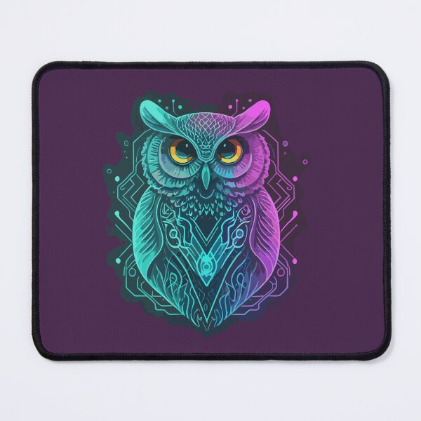 Item preview, Purple Neon Owl - Mystical Glowing Owl Art designed and sold by TrendZ Style.