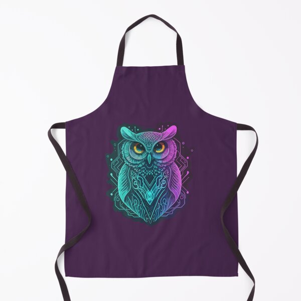 Item preview, Modern Purple Fluorescent Owl Art for Owl Enthusiasts designed and sold by TrendZ Style.