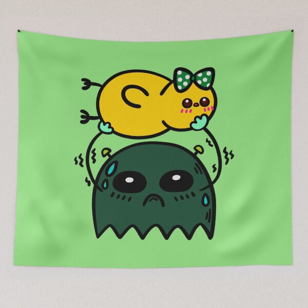 Item preview, Space chick with a green ribbon being lifted by an alien designed and sold by Demeka-chan.