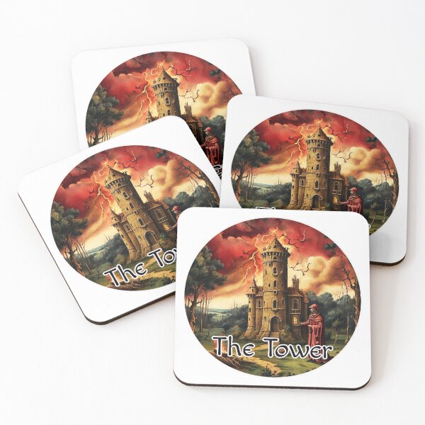 Item preview, Dark Ages Major Arcana Tarot Cards - The Tower Engulfed by Flames Card designed and sold by Pixel Waite.