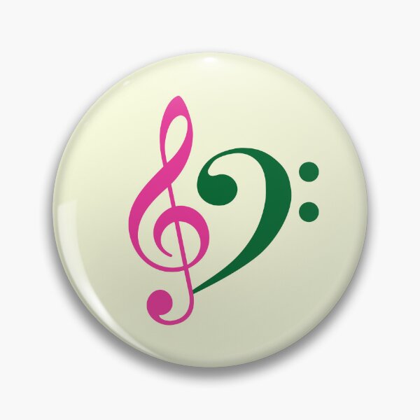 Item preview, Treble Clef and Bass Clef | Pink and Green | Music Note designed and sold by rsty11.