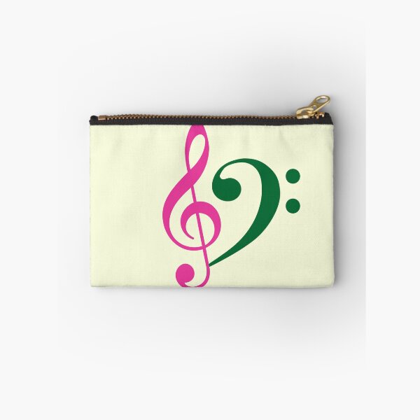 Item preview, Treble Clef and Bass Clef | Pink and Green | Music Note designed and sold by rsty11.