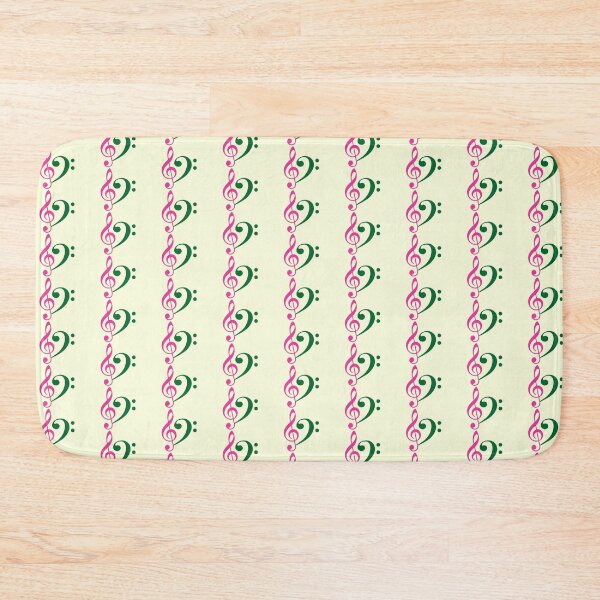 Item preview, Treble Clef and Bass Clef | Pink and Green | Music Note designed and sold by rsty11.
