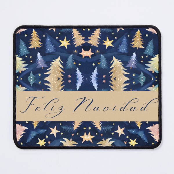 Item preview, ¡Feliz Navidad! Navidad azul. Patrón de árboles de Navidad en colores arena y azul. designed and sold by FreeSoulLab.