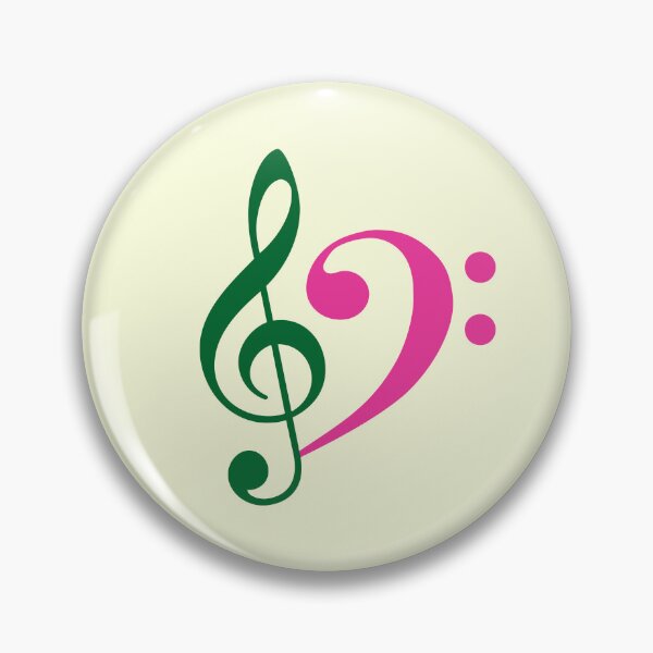 Item preview, Treble Clef and Bass Clef | Green and Pink | Music Note designed and sold by rsty11.
