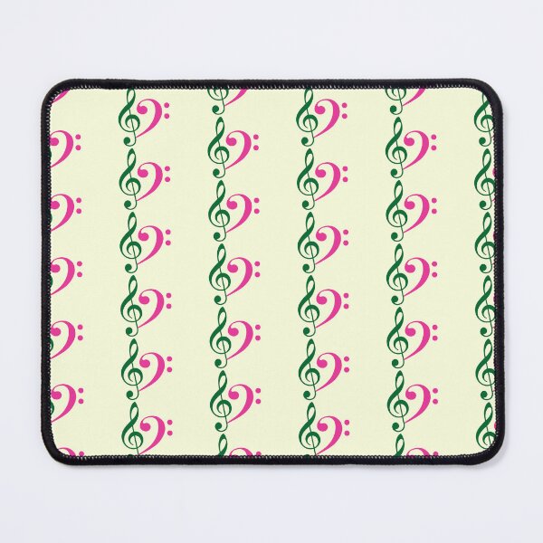 Item preview, Treble Clef and Bass Clef | Green and Pink | Music Note designed and sold by rsty11.
