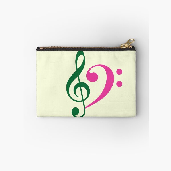 Item preview, Treble Clef and Bass Clef | Green and Pink | Music Note designed and sold by rsty11.