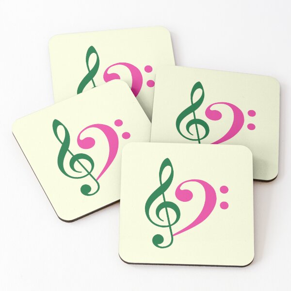 Item preview, Treble Clef and Bass Clef | Green and Pink | Music Note designed and sold by rsty11.