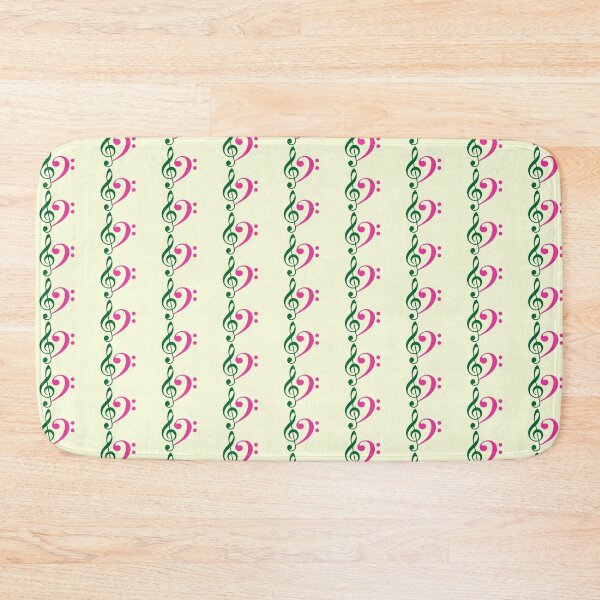 Item preview, Treble Clef and Bass Clef | Green and Pink | Music Note designed and sold by rsty11.