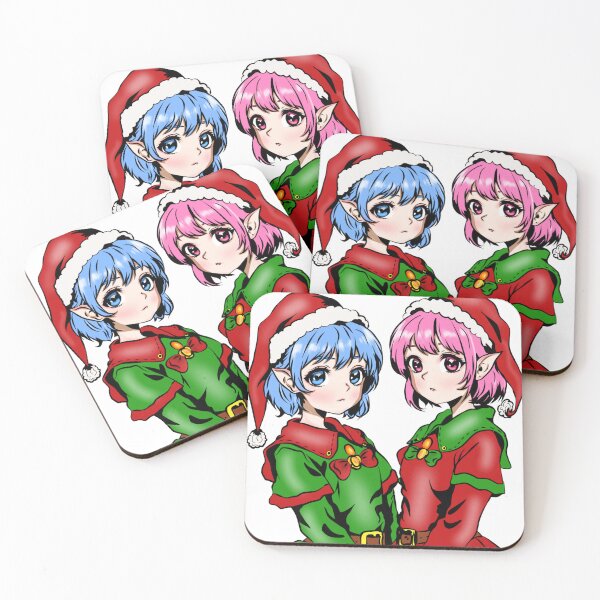 Item preview, Elven Twins in Holiday Spirit. Twin elves designed and sold by Mascarad.